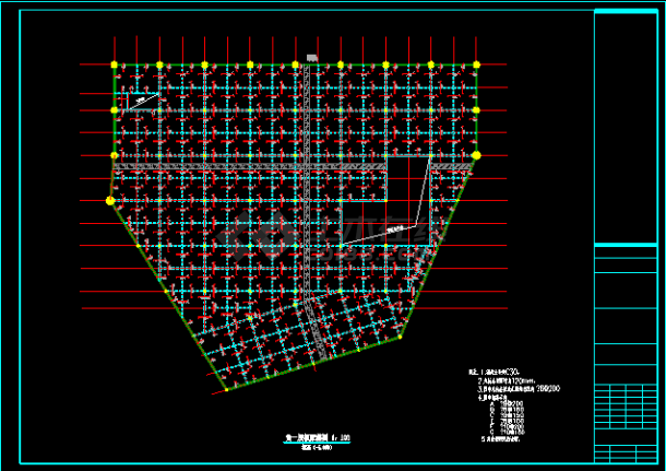 某市公共广场及地下停车场整套建设cad结构方案图纸-图二