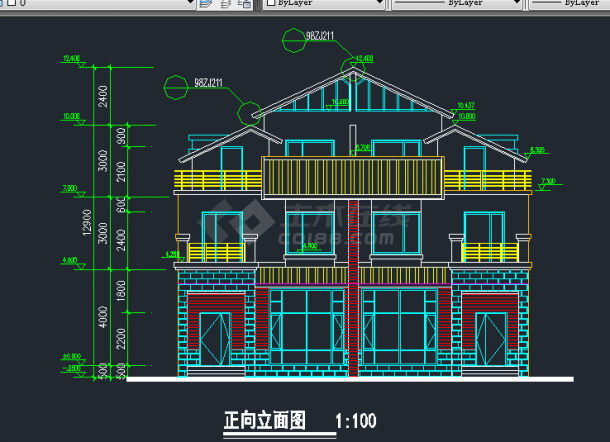 某地区珊瑚4号休闲别墅建筑设计CAD施工方案图-图二