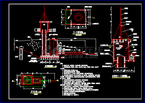 某水电站全套cad施工设计方案图纸-图二