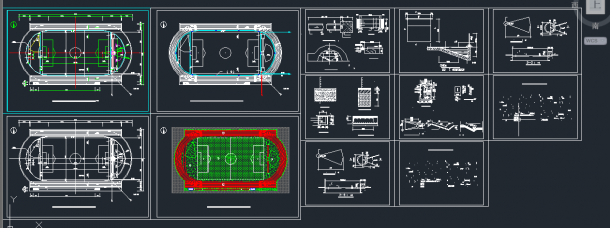 某郊区学校体育场建筑设计CAD施工图-图一