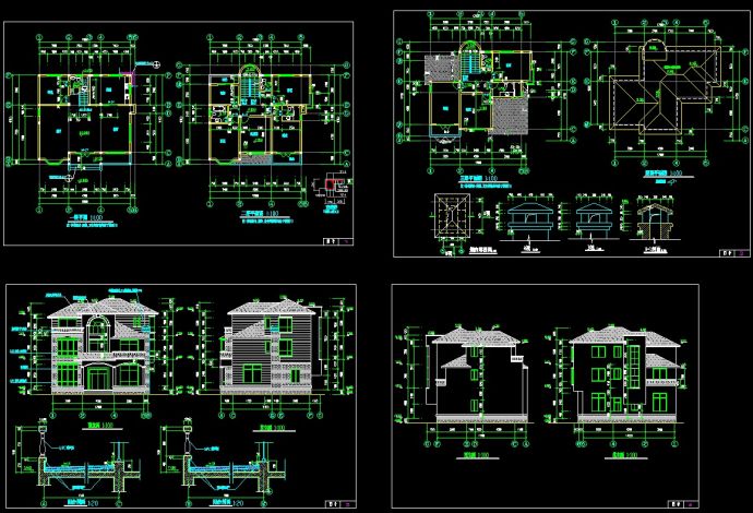某别墅建筑设计齐全CAD扩出图纸_图1