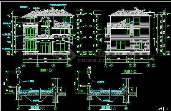 某别墅建筑设计齐全CAD扩出图纸-图二