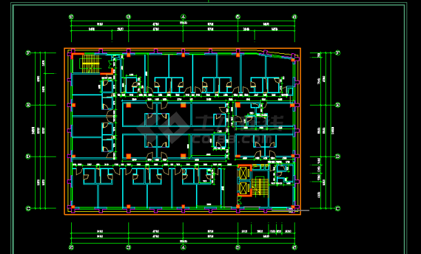 广州某酒店建筑设计全套CAD施工平面图-图二