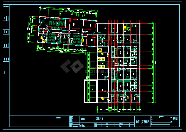 国际广场建施设计方案全套CAD平面图-图二