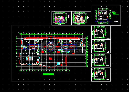 酒楼大厦施工方案设计全套CAD平面图-图一