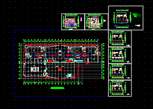 酒楼大厦施工方案设计全套CAD平面图_图1