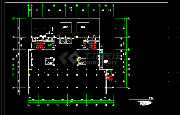 酒楼大厦施工方案设计全套CAD平面图-图二