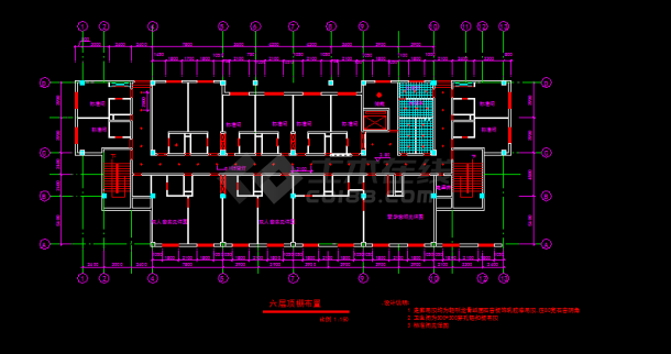 大型宾馆建筑方案设计全套CAD平面图-图二