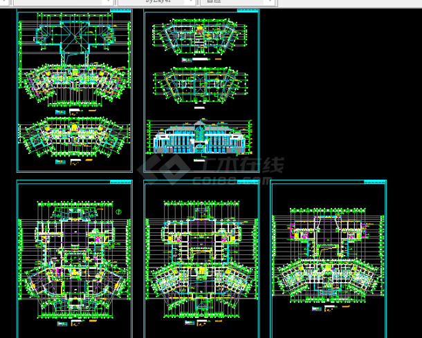 某大型宾馆建施方案设计全套CAD平面图-图一
