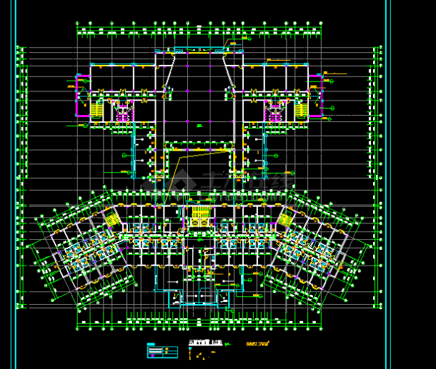 某大型宾馆建施方案设计全套CAD平面图-图二