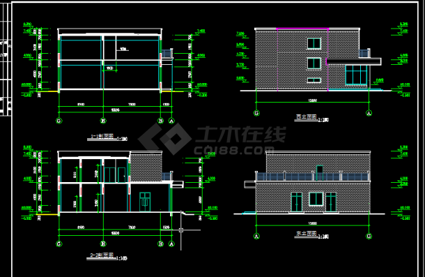 某公司食堂建筑施工与设计全套CAD图纸-图二