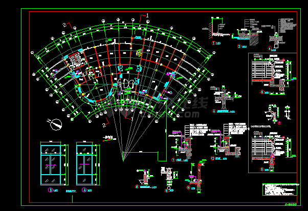 小区会所全套建筑施工CAD设计方案图纸-图二