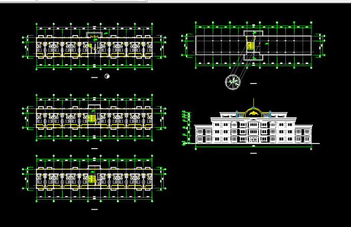 某酒店式公寓设计及施工全套CAD平立面图_图1