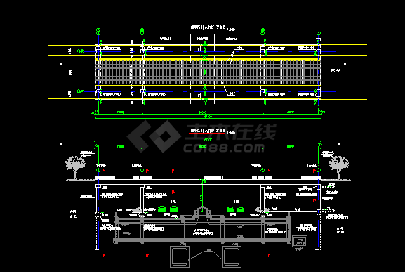 一套经典的天桥详细设计cad施工方案图-图二