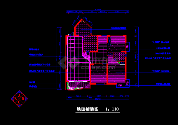 跃层户型室内装修cad施工设计方案图-图二