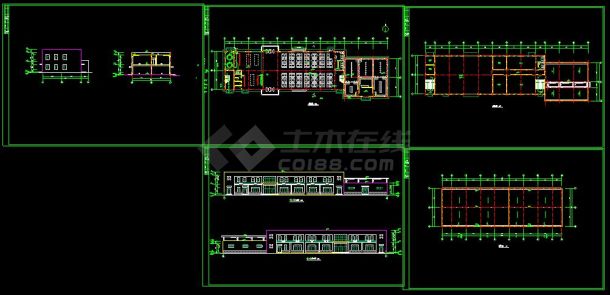 食堂浴室建筑的cad平面设计方案图-图一