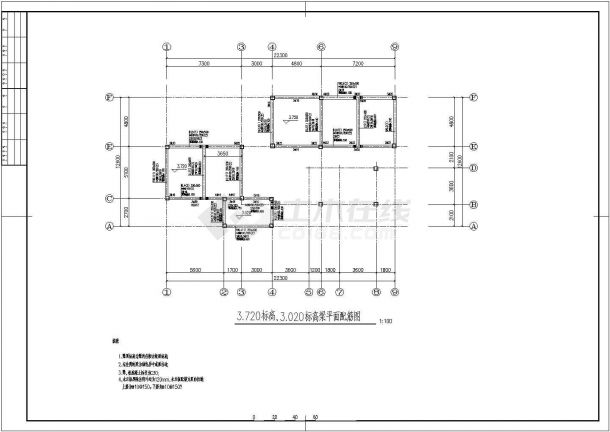 某五星级公共厕所建筑结构设计CAD图纸-图二