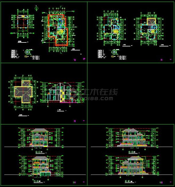 一套完整的别墅建筑结构cad设计施工图纸-图一