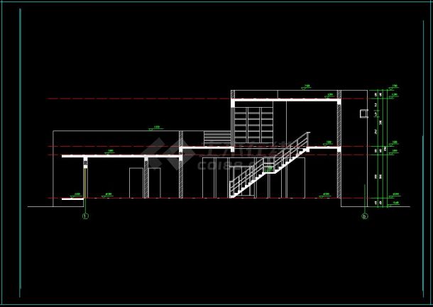 现代别墅cad平面设计方案带效果图-图二