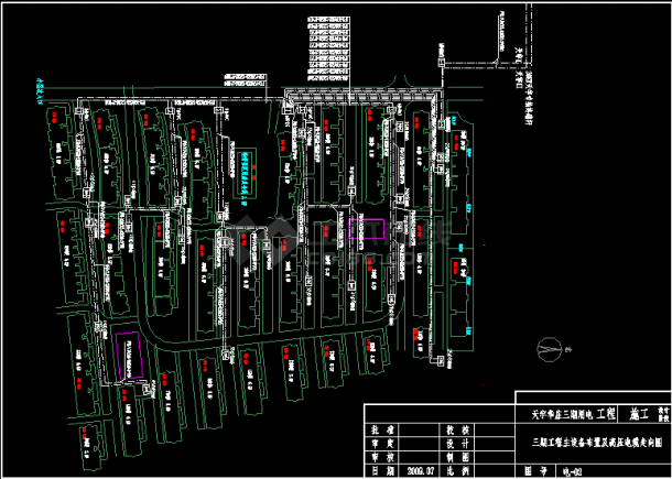 某住宅小区整套CAD电气施工设计方案图纸-图二