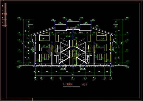 资兴联体建筑的cad平面设计图纸(含设计说明）-图二