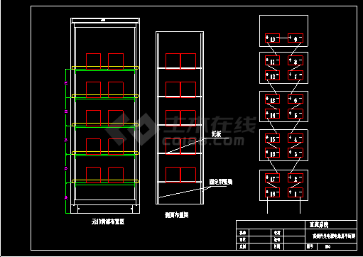 详细的的直流屏原理、接线cad施工方案设计平面图-图二