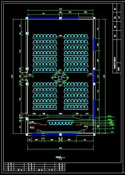 一条大型多功能展厅装修的cad平面设计施工图-图二