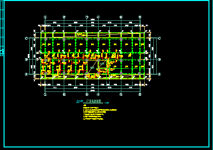 某框架宿舍楼建筑结构cad平面设计图-图二