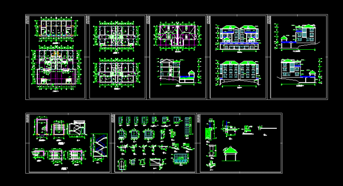 广东别墅设计全套施工方案CAD建筑图_图1