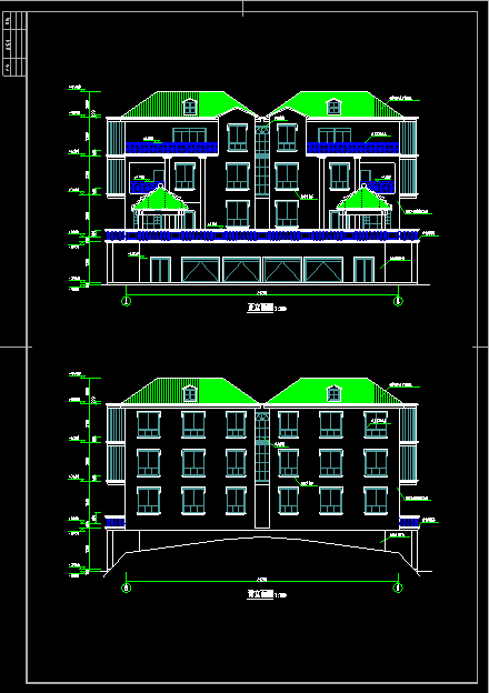 广东别墅设计全套施工方案CAD建筑图-图二