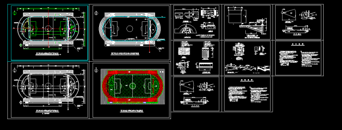 营口职业技术学校体育场建筑cad施工图_图1