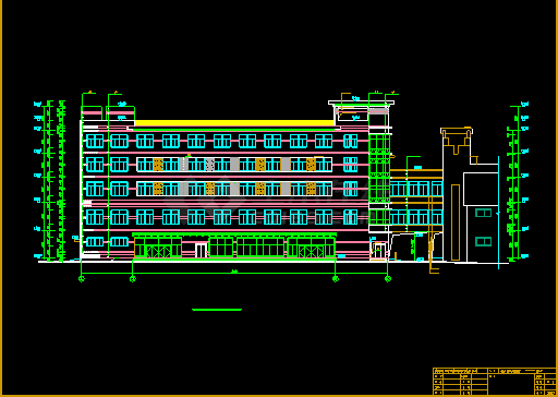 某市商业综合楼建筑CAD设计平立面图纸-图二