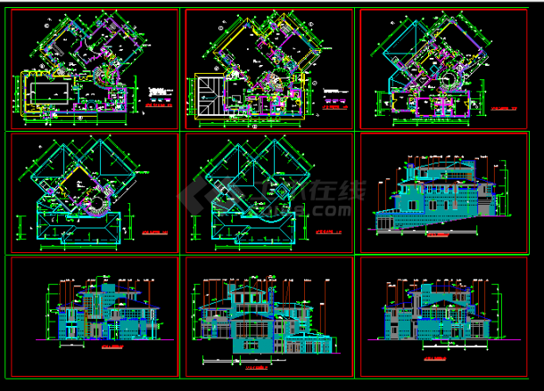 北京某高级别墅全套CAD设计图纸带效果图-图一