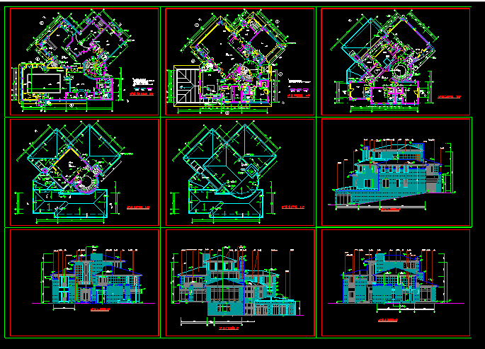 北京某高级别墅全套CAD设计图纸带效果图_图1