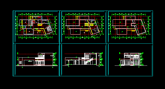 现代别墅设计CAD建筑方案平立剖图纸_图1