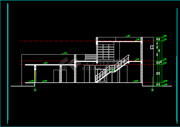 现代别墅设计CAD建筑方案平立剖图纸-图二