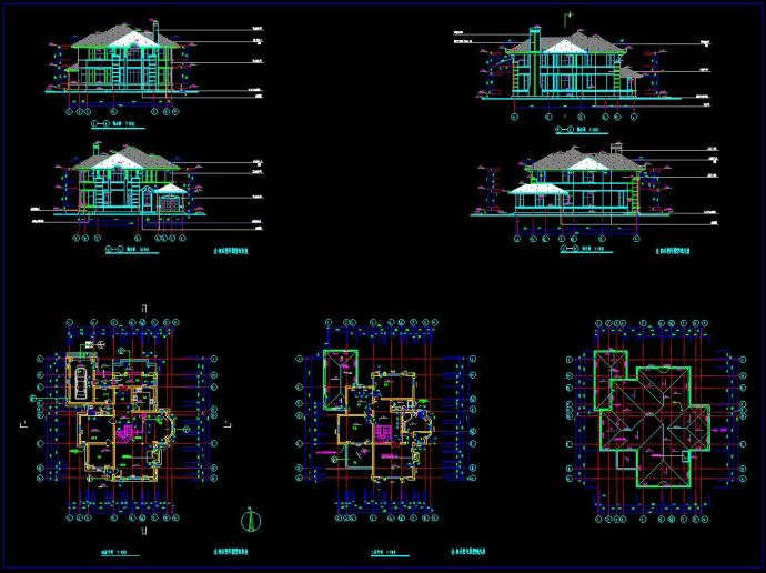 某地两层现代风格别墅建筑设计cad图_图1