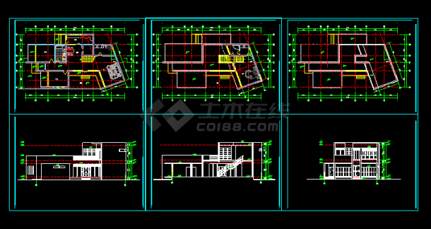 现代别墅CAD设计施工方案带效果图-图一