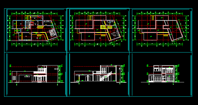 现代别墅CAD设计施工方案带效果图_图1