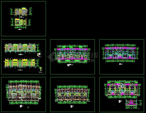 某小区连排别墅建筑设计cad方案图-图一