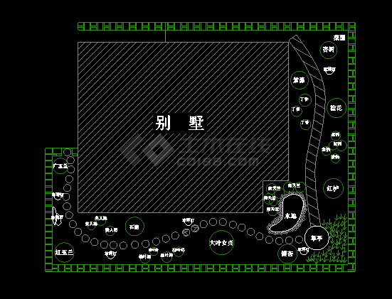 49号别墅建筑周边cad平面规划图-图一