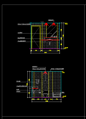 卫生间装修全套cad立面施工设计图-图二