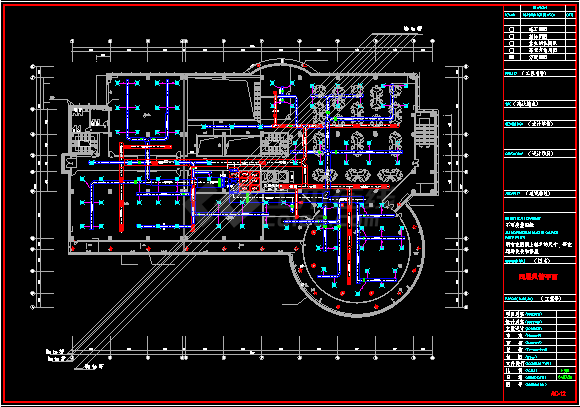 某六层空调平面及机房设计施工CAD方案图纸-图二