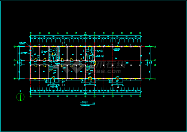 某市区多层宿舍楼建筑施工CAD图纸-图二