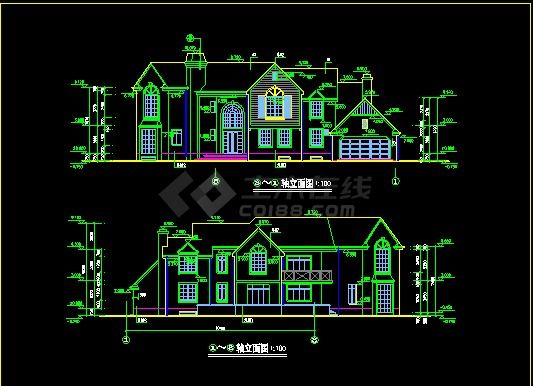 某别墅全套建筑设计详细CAD施工图纸-图二