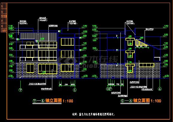 某豪华别墅设计详细CAD施工图纸-图二