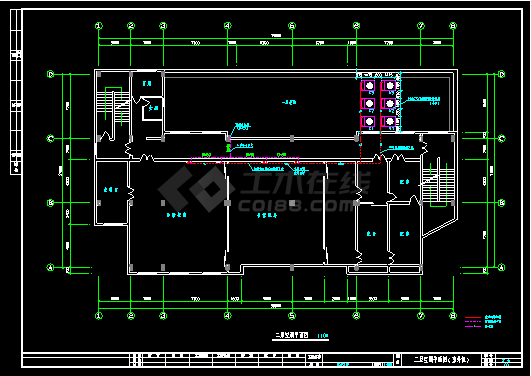上海电信IDC机房全套空调cad施工设计方案图-图二