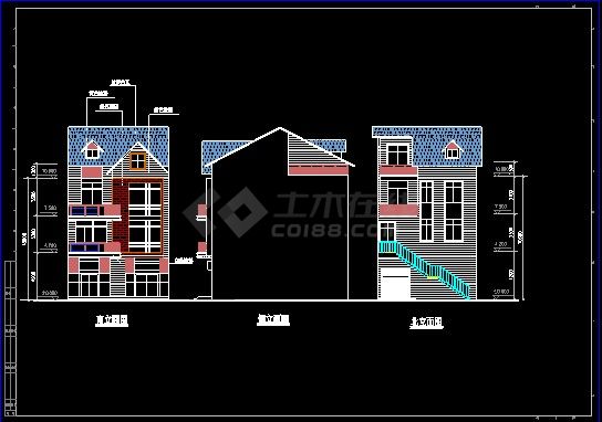 几套别墅户型设计CAD方案施工图纸-图二