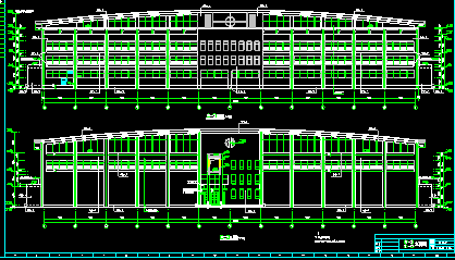 某市体育馆建筑CAD施工平立面设计图纸-图二