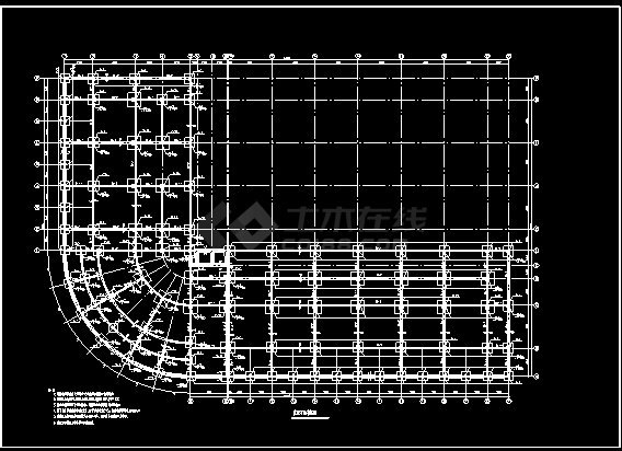 全套办公楼框架结构CAD平面设计施工图纸-图二